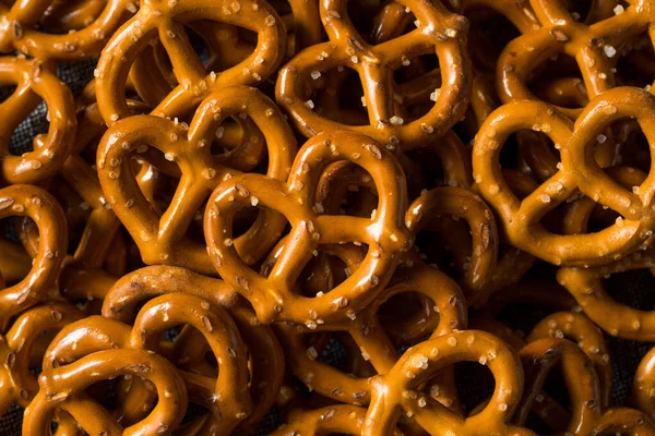 Salty Crunchy Pretzel Crackers Bowl — Stock Photo, Image