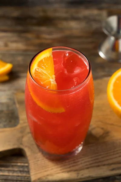 Refrescante Cocktail Boozy Southern Alabama Slammer Com Enfeite Laranja — Fotografia de Stock