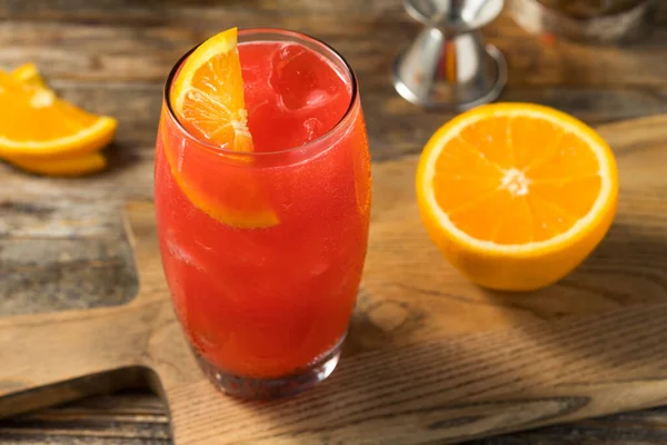 Refreshing Boozy Southern Alabama Slammer Cocktail Orange Garnish — Stock Photo, Image