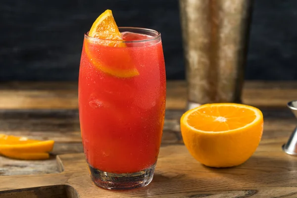 Refrescante Cóctel Licor Del Sur Alabama Slammer Con Decoración Naranja — Foto de Stock