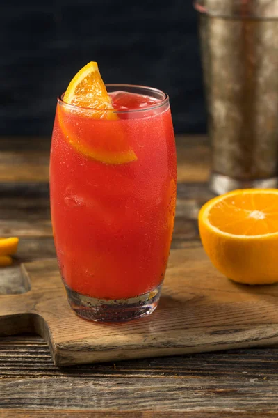 Refrescante Cocktail Boozy Southern Alabama Slammer Com Enfeite Laranja — Fotografia de Stock