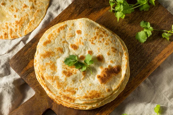 Domácí Roti Chapati Plochý Chléb Připraven Jídlu — Stock fotografie