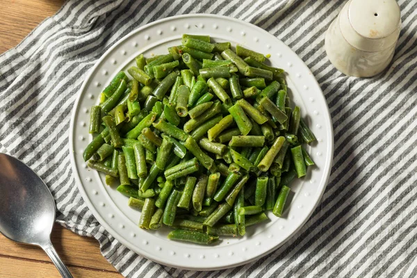 Frijoles Verdes Salteados Hechos Casa Con Ajo Limón — Foto de Stock