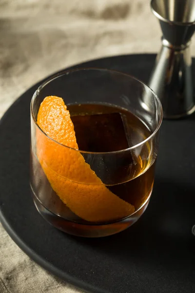 Boozy Coffee Old Fashioned Cocktail Espresso Ice Cube — Stock Photo, Image