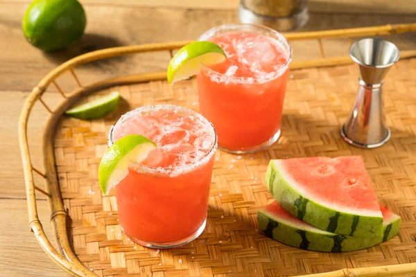 Melancia Refrescante Refrescante Margarita Com Limão Tequila — Fotografia de Stock