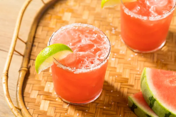 Boozy Refreshing Watermelon Margarita Lime Tequila — Stock Photo, Image