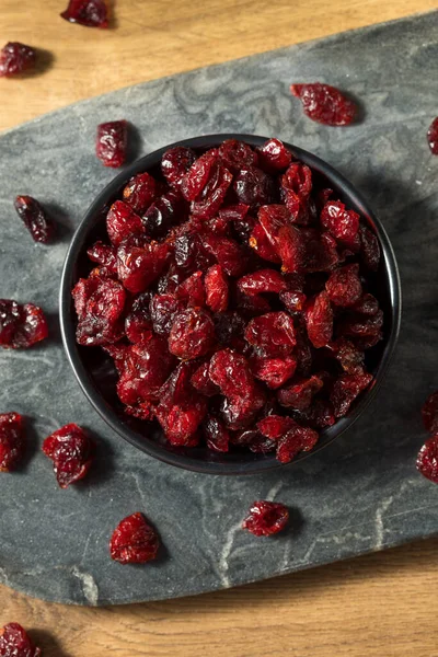 Cranberries Secas Orgânicas Vermelhas Cruas Uma Tigela — Fotografia de Stock