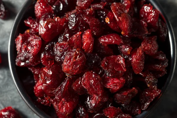 Raw Red Organic Dried Cranberries Bowl — Stock Photo, Image