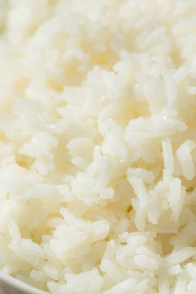 Arroz Branco Cozido Vapor Caseiro Uma Tigela — Fotografia de Stock