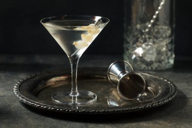 Boozy Dry Gin Gibson Martini with Cocktail Onions clipart