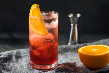 Boozy Refreshing Americano Cocktail with Orange and Gin clipart