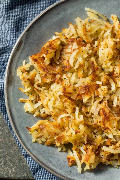 Homemade Fried Shredded Hashbrowns Eggs Breakfast — Stock Photo, Image