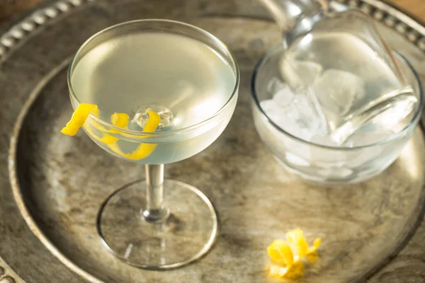 Martini Secchi Rinfrescanti Con Decorazione Limone Vermut — Foto Stock