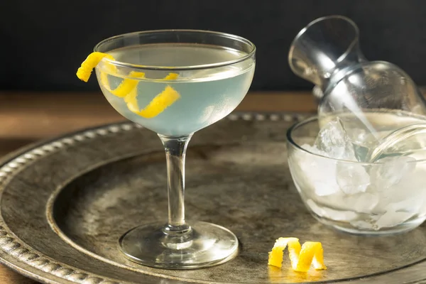 Refrescante Martini Seco Com Uma Guarnição Limão Vermute — Fotografia de Stock