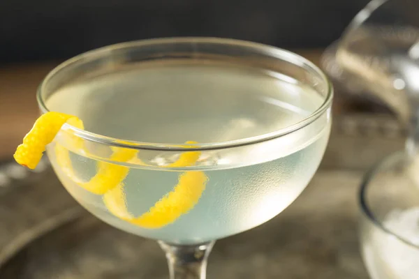 Martini Secchi Rinfrescanti Con Decorazione Limone Vermut — Foto Stock