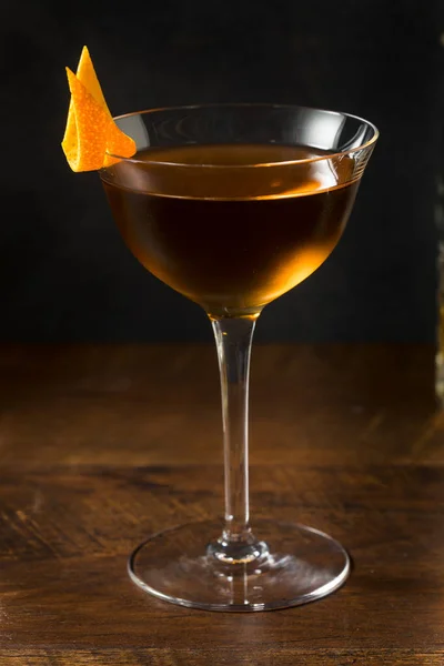 Cocktail Bambou Rafraîchissant Boozy Avec Vermouth Sherry Orange — Photo