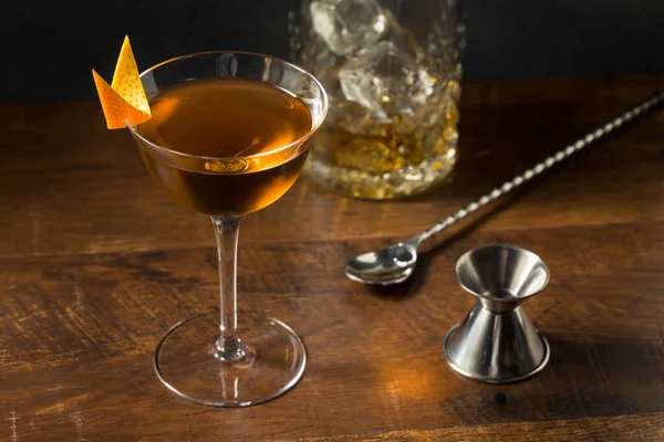 Boozy Refresh Bamboo Cocktail Vermouth Sherry Orange — стокове фото