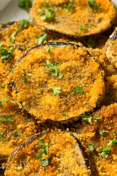 Berinjela Assada Pão Caseiro Com Parmesão Alho — Fotografia de Stock