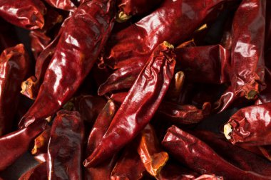 Kuru Organik Hint Sanaam Kırmızı Chili Biberleri Pişirmeye Hazır