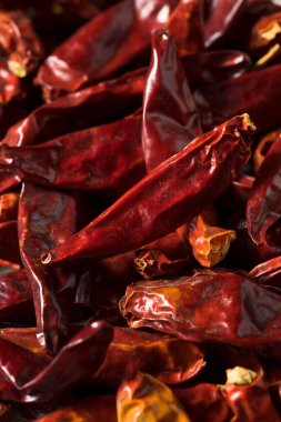 Kuru Organik Hint Sanaam Kırmızı Chili Biberleri Pişirmeye Hazır