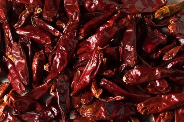 Kuru Organik Hint Sanaam Kırmızı Chili Biberleri Pişirmeye Hazır