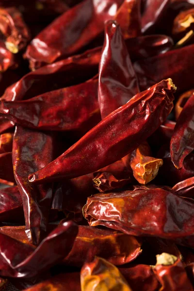 Kuru Organik Hint Sanaam Kırmızı Chili Biberleri Pişirmeye Hazır