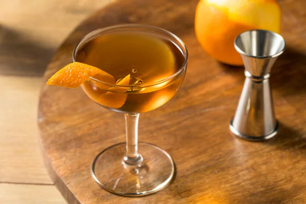 Boozy Classic Hanky Panky Cocktail Gin Orange Garnish — Stock Photo, Image