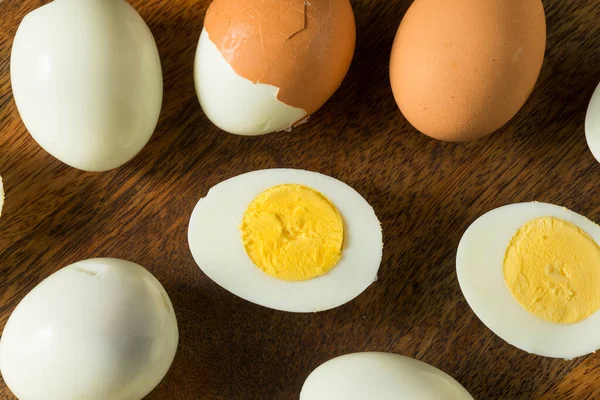 Organik Kafes Bedava Haşlanmış Yumurta Yemeye Hazır — Stok fotoğraf