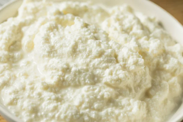 Zdravý Organický Ricotta Sýr Míse — Stock fotografie