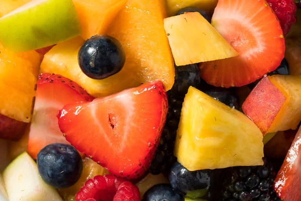 Insalata Frutta Fatta Casa Sana Con Bacche Melone — Foto Stock