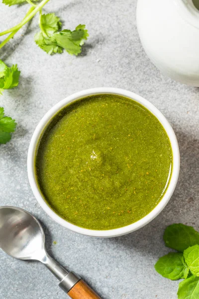 Organik, sağlıklı Hint Nane Şekeri, acı biberli Chutney.