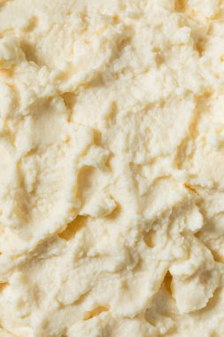 Organik Çiğ Beyaz Mascarpone Peyniri Yemek Pişirmek İçin Bir Kasede