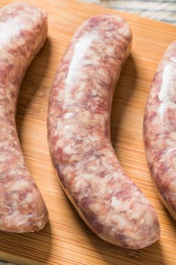 Organic Raw Pork Bratwurst Sausage Ready to Cook