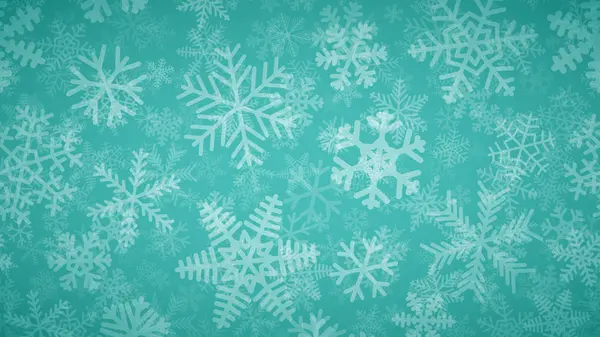 Fundo Natal Muitas Camadas Flocos Neve Diferentes Formas Tamanhos Transparência —  Vetores de Stock