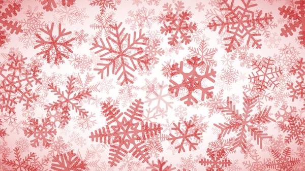 Різдвяний Фон Багатьох Шарів Сніжинок Різних Форм Розмірів Прозорості Червоний — стоковий вектор