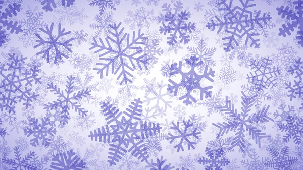 Fondo Navideño Muchas Capas Copos Nieve Diferentes Formas Tamaños Transparencia — Archivo Imágenes Vectoriales