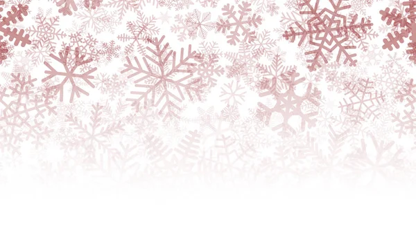 Fundo Natal Muitas Camadas Flocos Neve Diferentes Formas Tamanhos Transparência — Vetor de Stock