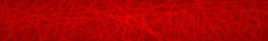 Kırmızı zemin üzerine rastgele düzenlenmiş satırlarının soyut yatay banner