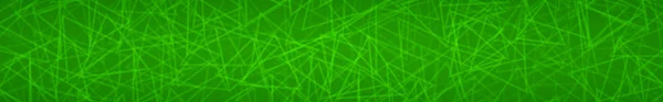 Abstraktní Horizontální Banner Náhodně Uspořádány Kontur Trojúhelníků Zeleném Pozadí — Stockový vektor
