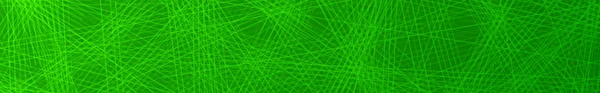 Abstraktes Horizontales Banner Mit Zufällig Angeordneten Linien Auf Grünem Hintergrund — Stockvektor