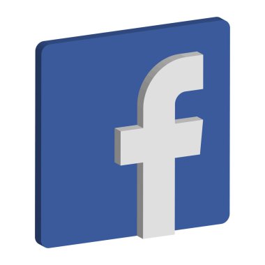 Voronej, Rusya - 10 Kasım 2018: Facebook logo izometrik simge