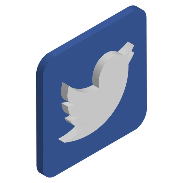 Voronezh Russie Novembre 2018 Logo Twitter Icône Isométrique — Image vectorielle