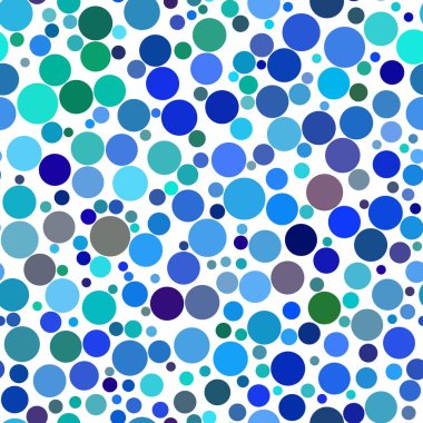 Soyut seamless modeli, çemberin mavi renkler farklı boyutta