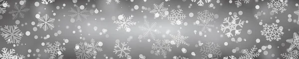 Weihnachtsbanner aus Schneeflocken — Stockvektor