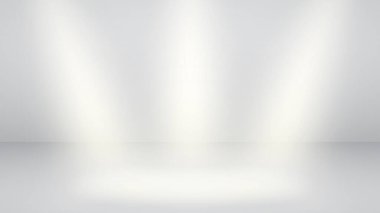 Beyaz boş stüdyo arkaplanı üç ışık huzmesi