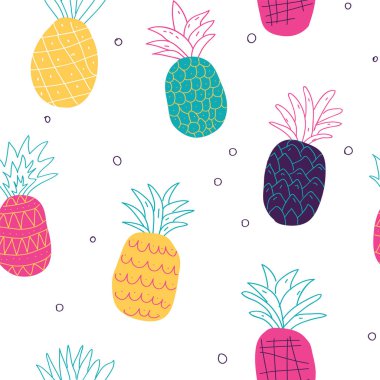 renkli soyut ananas seamless modeli