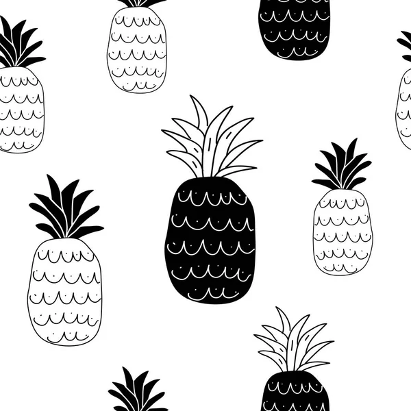 siyah ve beyaz soyut ananas seamless modeli