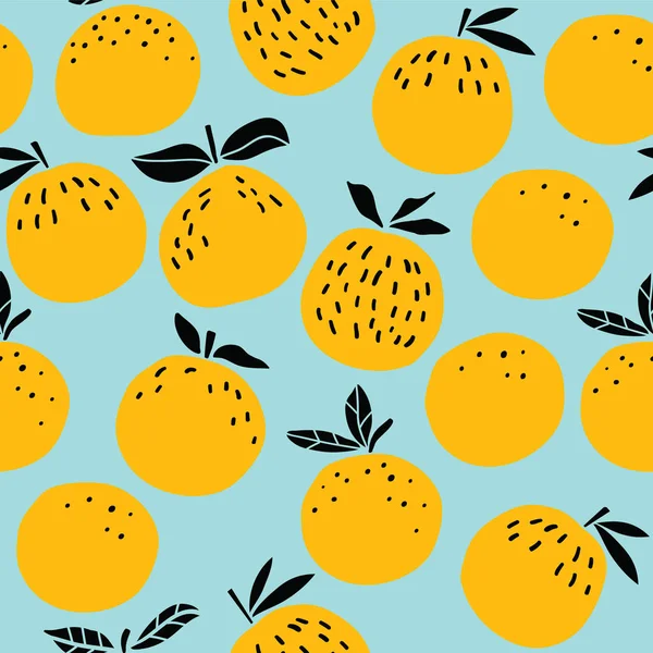 Orange Früchte nahtlose Muster Vektor Illustration — Stockvektor