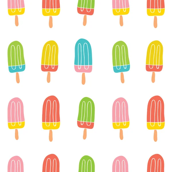 Seamless pattern with colorful ice creams isolated — Stock Vector