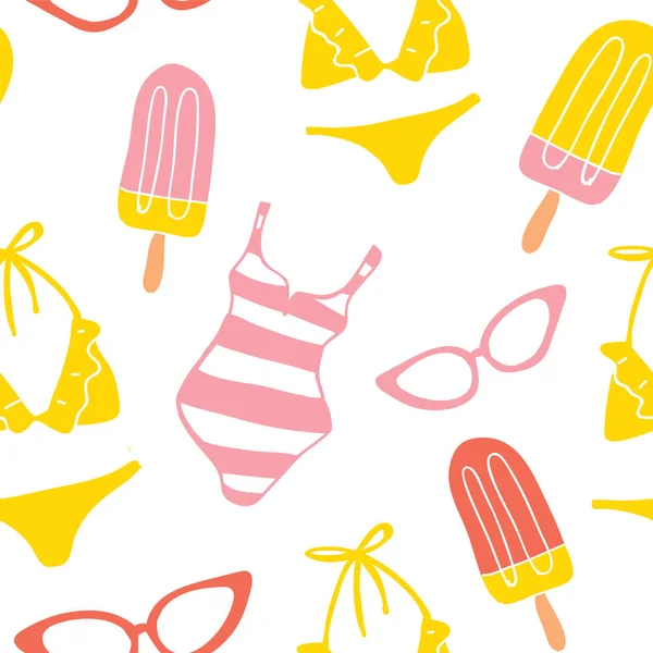 Hand drawn summer seamless pattern Vector Graphics